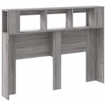 vidaXL Tête de lit à LED sonoma gris 140x18 5x103 5 cm bois ingénierie