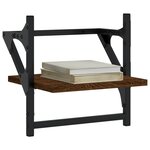 vidaXL Étagères murales avec barres 2 Pièces chêne marron 30x25x30 cm