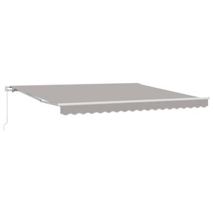 vidaXL Auvent Rétractable Gris clair 400 × 350 cm Tissu et Métal