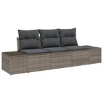 vidaXL Ensemble de canapé de jardin 3 Pièces Gris Poly rotin
