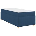 vidaXL Cadre de lit avec matelas Bleu 91 x 200 cm tissu