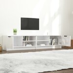 vidaXL Meubles TV 2 Pièces Blanc brillant 80x35x36 5 cm Bois d'ingénierie