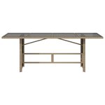vidaXL Table de jardin dessus en verre beige 190x80x74 cm