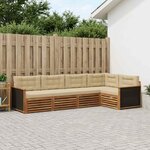 vidaXL Ensemble de canapés d'extérieur 5 Pièces Naturel et Beige
