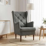 vidaXL Fauteuil Gris foncé Velours