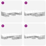 vidaXL Ensemble de canapé de jardin 11 pc Gris polyrotin