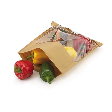 Sac papier liassé avec fenêtre 28 x 35 cm (lot de 1000)