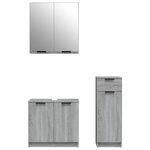 vidaXL Ensemble d'armoires de salle de bain 3 Pièces sonoma gris