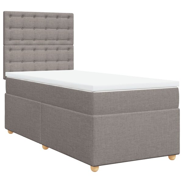 vidaXL Sommier à lattes de lit avec matelas Taupe 90x190 cm Tissu