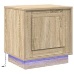 vidaXL Table de chevet avec lumières LED Chêne Sonoma 44x34 5x45 cm