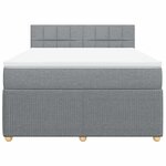vidaXL Sommier à lattes de lit avec matelas Gris clair 140x200cm Tissu