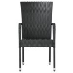 vidaXL Mobilier à dîner de jardin 3 Pièces Résine tressée Noir