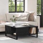 vidaXL Table basse Chêne noir 80 x 80 x 36 5 cm Bois d'ingénierie