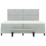 vidaXL Lit à ressorts avec matelas Gris clair 200 x 200 cm Velours