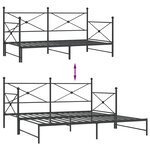vidaXL Lit de jour et lit gigogne sans matelas noir 100x190 cm acier