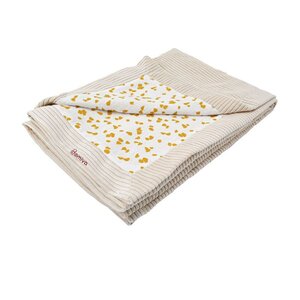 Couverture double face Savane 75 x 100 cm - Gaze de coton et velours côtelé