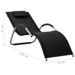 vidaXL Chaises longues textilène lot de 2 noir et gris