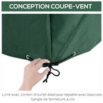 Housse de protection etanche pour meuble salon de jardin rectangulaire 135L x 135l x 75H cm vert