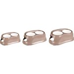 FLAMINGO Bol à nourriture Mangi Taupe 2x1000 ml