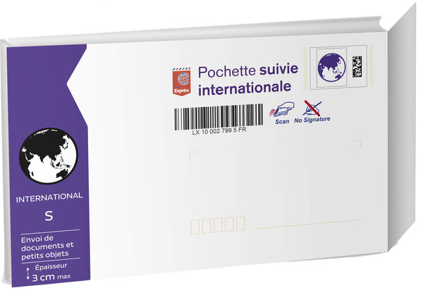 Prêt-à-Poster - Lettre suivie internationale - S - Pochette cartonnée - Format A4