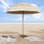 vidaXL Parasol de plage Marron Ø 206 x 209.5 cm Acier