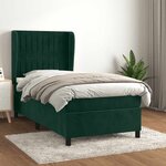vidaXL Sommier à lattes de lit avec matelas Vert foncé 90x200 cm