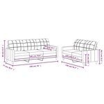 vidaXL Ensemble de canapés 2 Pièces avec coussins Crème Tissu