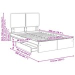 vidaXL Lit de Rangement Gris Sonoma 120 x 200 cm Bois d'ingénierie