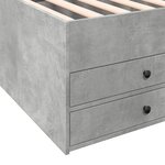 vidaXL Lit de jour et tiroirs gris béton 90x190 cm bois d'ingénierie