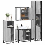 vidaXL Ensemble de meubles de salle de bain 4 Pièces sonoma gris