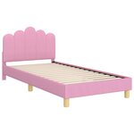 vidaXL Cadre de lit pour enfants avec tête de lit Rose 90 x 200 cm