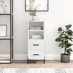 vidaXL Buffet Blanc brillant 34 5x34x90 cm Bois d'ingénierie