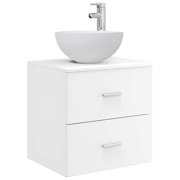 vidaXL Vanité de lavabo mural Blanc 49 5 x 41 x 64 5 cm