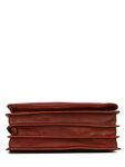 Serviette cartable homme Premium en cuir - KATANA - 4 soufflets - 41 cm - 31028-Marron