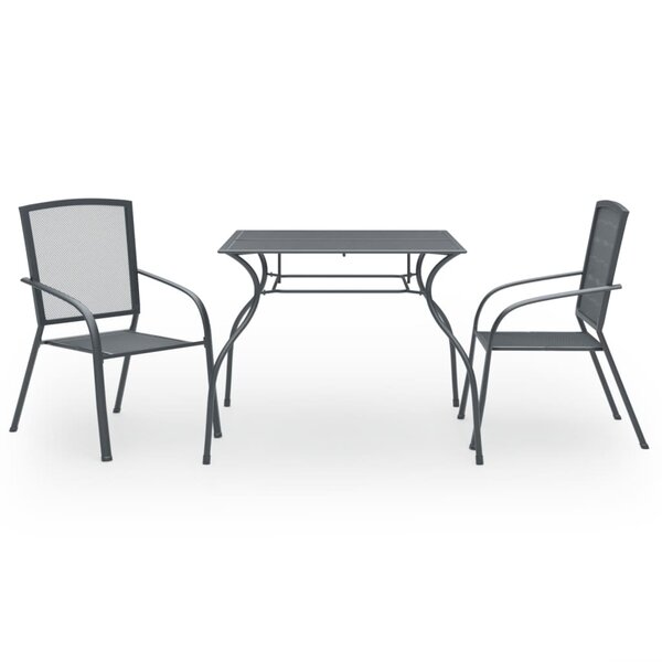 vidaXL Ensemble de salle à manger de jardin 3 Pièces Acier Anthracite