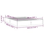 vidaXL Cadre de lit Bois massif 200x200 cm