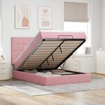 vidaXL Cadre de lit ottoman avec matelas rose 140x190 cm velours