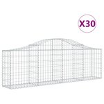 vidaXL Paniers à gabions arqués 30 Pièces 200x30x60/80 cm Fer galvanisé