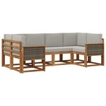 vidaXL Ensemble de canapés d'extérieur 6 pc Naturel et gris clair