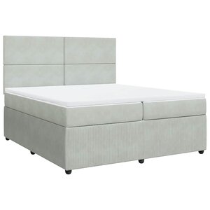 vidaXL Sommier à lattes de lit et matelas Gris clair 200x200cm Velours