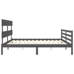 vidaXL Cadre de lit sans matelas gris 200x200 cm bois massif