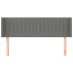 vidaXL Tête de lit avec oreilles Gris foncé 147x16x78/88 cm Tissu