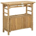 vidaXL Table console avec étagère Naturel 80 x 35 x 75 cm Bambou