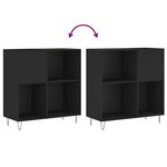 vidaXL Armoire à disques noir 84 5x38x89 cm bois d'ingénierie