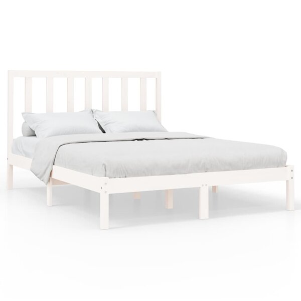 vidaXL Cadre de lit Blanc Bois massif 120x200 cm