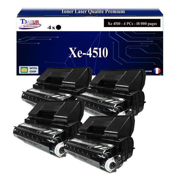 T3AZUR -4x Toners compatibles avec Xerox Phaser 4510 (113R00712)- Noir