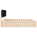 vidaXL Cadre de lit avec tête de lit rembourrée Noir 150 x 200 cm