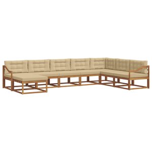 vidaXL Ensemble de canapés d'extérieur 8 pc Naturel et Beige