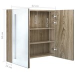 vidaXL Armoire de salle de bain à miroir LED Chêne 62x14x60 cm