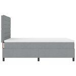 vidaXL Lit ressort + matelas + lumière LED gris clair 160x200 cm  cadre en tissu